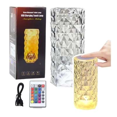 Kutulu Bent206 Ledli Kristal Masa Lambası