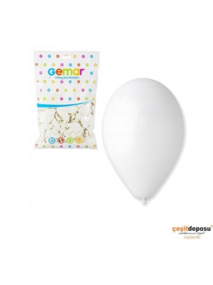 Balon Gemar Beyaz 10inch 100lü