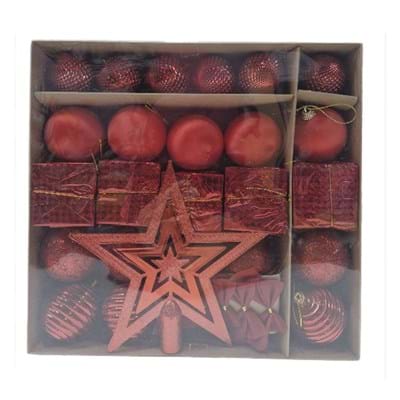 Yılbaşı 20068141 Kırmızı Ağaç Süsleme Seti 29pcs