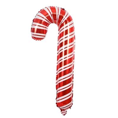Yılbaşı 4813 Kırmızı Baston Folyo Balon 36 Cm