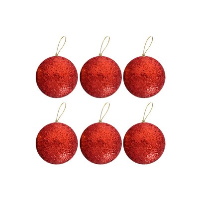 Yılbaşı Simli Strafor 5cm Ağaç Topu 6lı