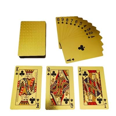 İskambil Kart Oyunu Pvc Altın Kaplama 52 Kart