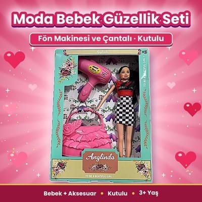 Kutulu 308 Anglinda Aksesuarlı Çantalı Bebek