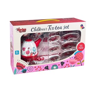 Vardem 998A-998B Çiçek Desenli Metal Çay Seti