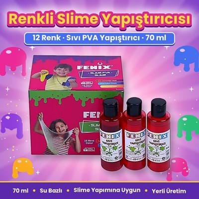 Fenix Slime Renkli 70ml 12li