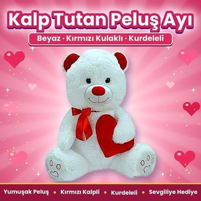 Halley 62531 Peluş 80cm Dolgulu Kalpli Ayı