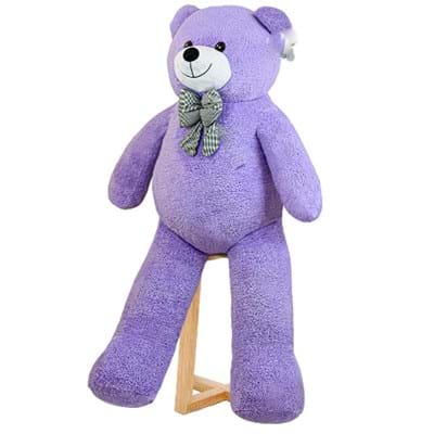 Peluş 160cm Papyonlu Mor Uzun Ayı