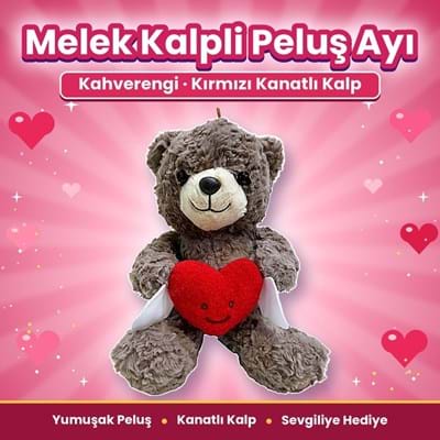 Halley 50246 Peluş 35cm Kanatlı Kalp Tutan Ayı