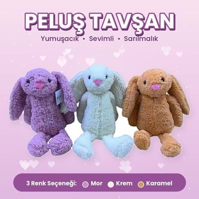 Pikolli 620 Peluş Tavşan Yastık 30cm