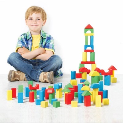 Wooden Bloks Ahşap Bloklar 100pcs