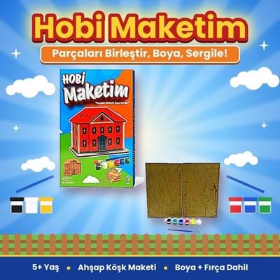 Hobi Hedmak02 Ahşap Okul Binası Boyama Seti