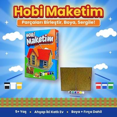 Hobi Hedmak07 Ahşap Norveç Ev Boyama Seti