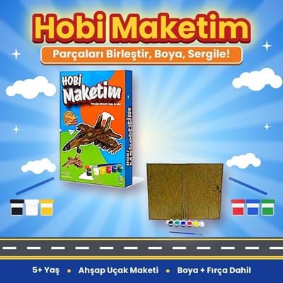 Hobi Hedmak09 Ahşap Uçak Boyama Seti