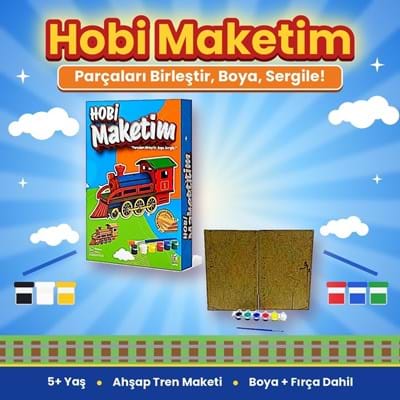 Hobi Hedmak10 Ahşap Tren Boyama Seti