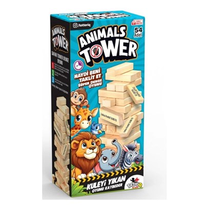 Animals Tower 7378 Ahşap Denge Oyunu 54pcs