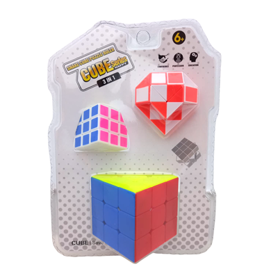 Zeka Rubik Küp 628-1 Kalite 3lü Set Vakumlu