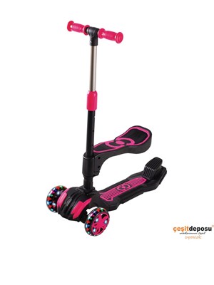 Scooter 59564 Combo Oturaklı Işıklı Pembe